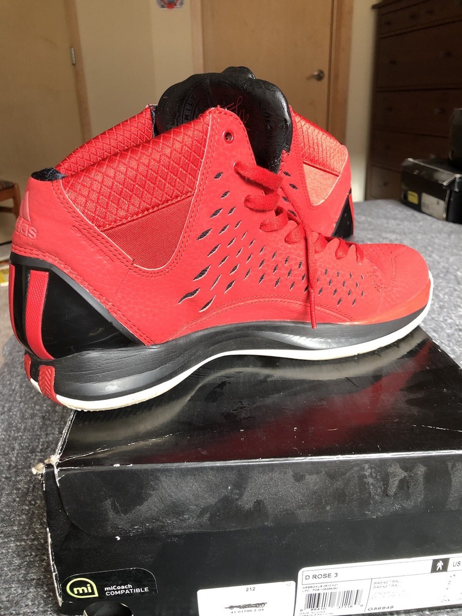 Adidas D Derrick Rose Black Red Scarlet Mens Size Basketball Shoes G48788