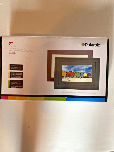 Polaroid XSA-00751A 7" Digital Picture Frame. Ebony and Cherry changeable Frames - Picture 1 of 5