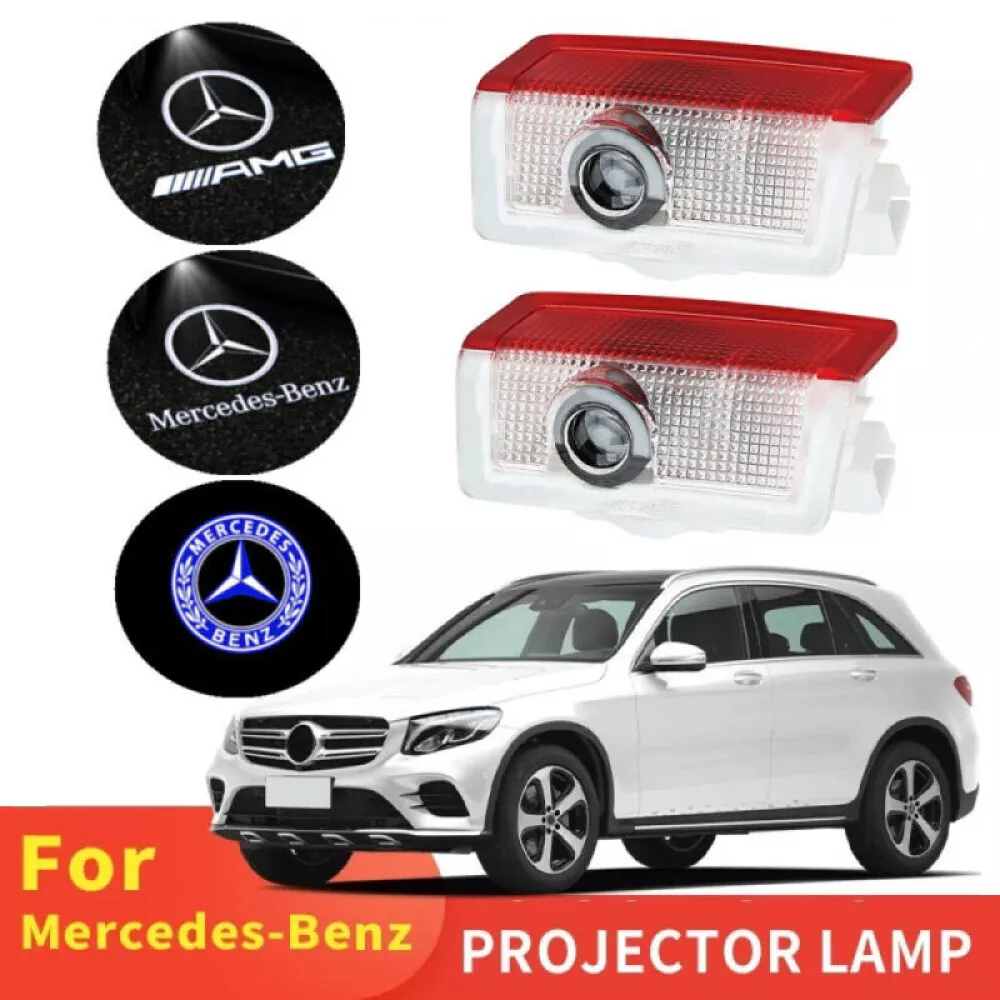 2X LED Door Projector Lamp Welcome Courtesy Light for Mercedes