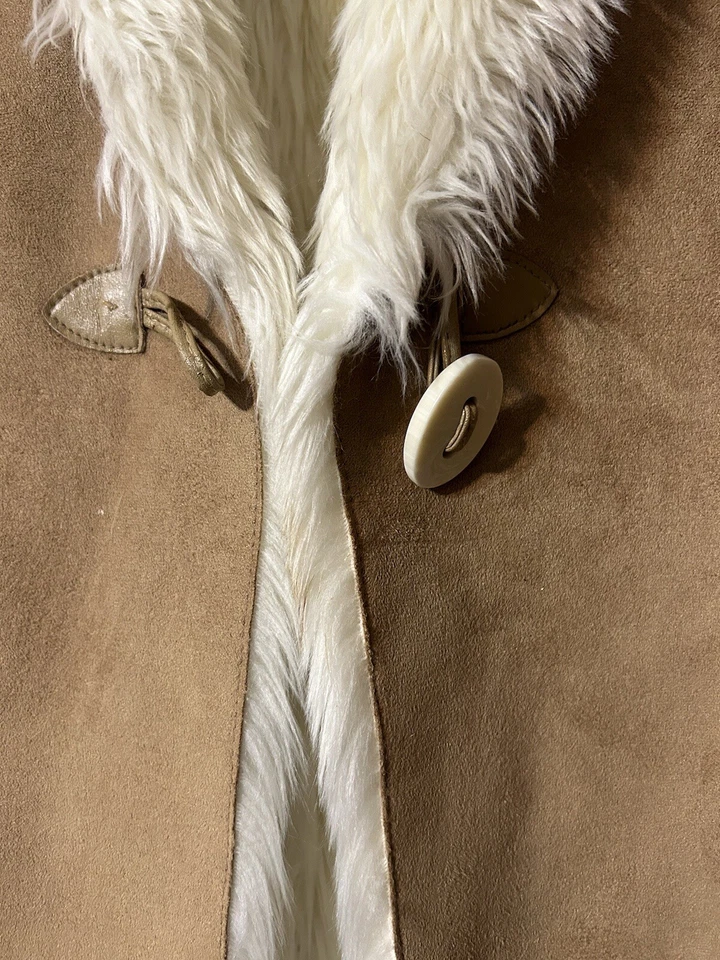 Chaleco de cuero Valerie Stevens interior de piel sintética botón dentado talla S/M (J20) Foto 4 de 4