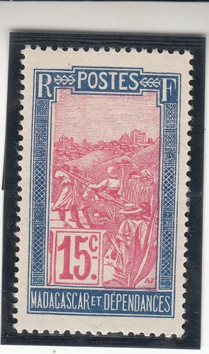 Madagascar 1922. 15c. Blu/rosso. Motivi locali MLH
