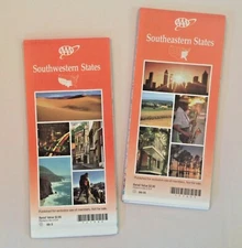Vintage Lot of 2 1999 AAA US Maps Southeastern Southwestern States Travel Guide