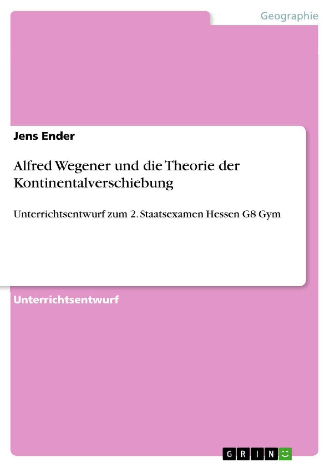 Thumbnail - Jens Ender | Alfred Wegener Und Die Theorie Der