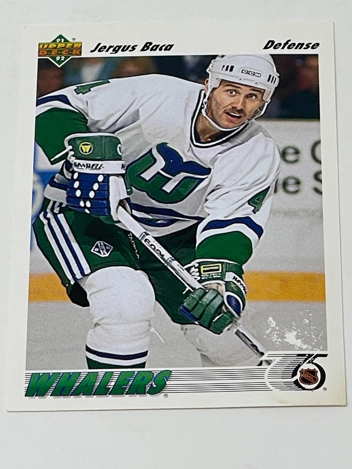 Jergus Baca-Upper Deck 91/92 Hockey, Defense,Hartford Whalers, Mint #425 (#222) - Image 2 of 3