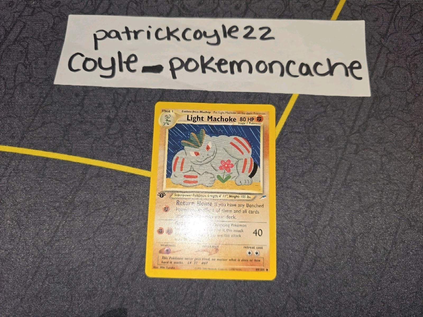 Light Machoke 1st Edition Uncommon Neo Destiny 49/105 VLP front/LP back
