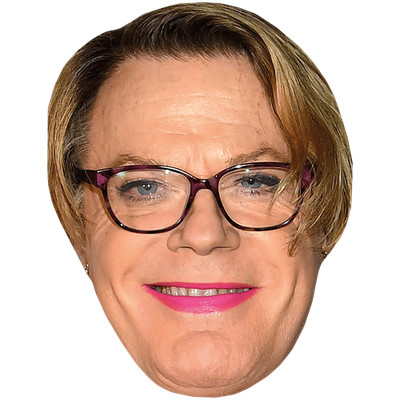 Suzy Eddie Izzard (Brille) Promi Maske, flaches Kartengesicht, Kostüm Maske