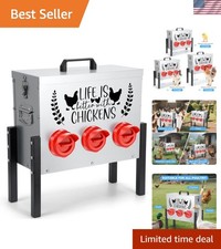 30 lb Heavy-Duty Galvanized Chicken Feeder with 6 No-Waste Feeding Ports