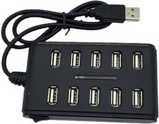 10 Port Hub USB 2.0 High Speed Multiple Splitter Adapter Extension Cable for