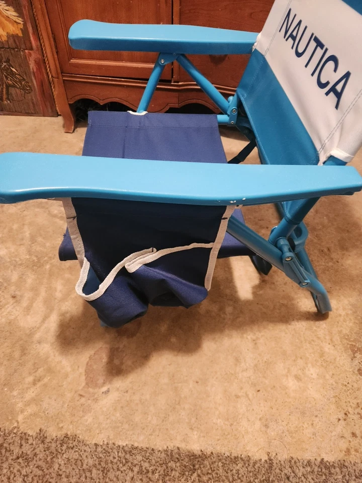 Nautica Foldable Bayside Beach Chairs in Blue Multi Positions - Image 3 of 4