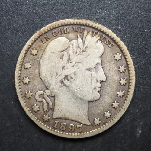 1897  *P * BARBER SILVER QUARTER  ***NICE*** FREE SHIPPING   C2042