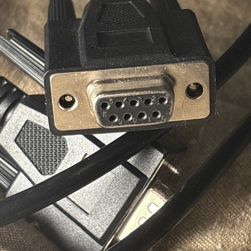 6FT DB9 9 Pin RS232 Serial Null Modem Male Female Extension Cable Adapter Black - 第 5/6 張圖片