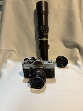 Petri FTE Vintage Camera Set Multiple Lens and Accs Made In Japan W/ Case