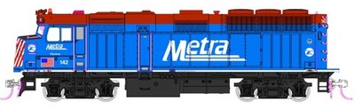 Kato 376574 HO EMD F40PH ''Chicago Metra'' #142