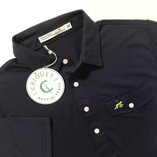 Men's Criquet Performance Players Golf Logo Short Sleeve Polo-Size M