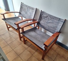Paire de fauteuils scandinaves modèle "safari"