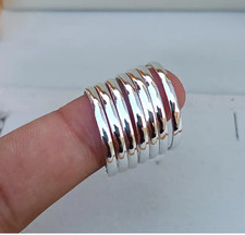 Stack Ring Silver , 7 Band Ring , Sterling Silver Stacking Rings , HandmAll size
