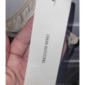 Urban Outfitters Out From Under Holographic Corset Top Ivory Silver L Large