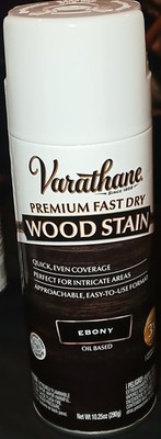 Varathane Premium Fast Dry Wood Stain Spray 10.25 oz Oil Based Ebony Black NEW