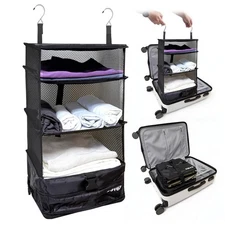 Stow-N-Go Travel Luggage Organizer – Portable Hanging Travel Shelves, Carry-O...