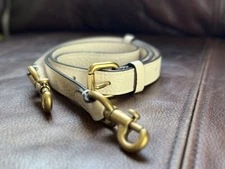 Coach Replacement Crossbody Strap In Pebbled Leather Chalk And Brass