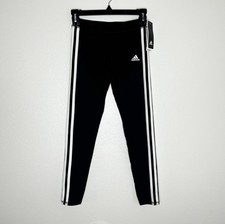 New ADIDAS Black Aeroready Girls Size M/ 10-12 Side Stripe Leggings NWT