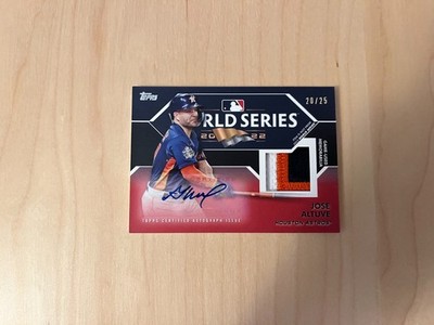 Jose Altuve 2023 Topps World Series Champion Auto 3 Color Patch Red 20/25 Astros