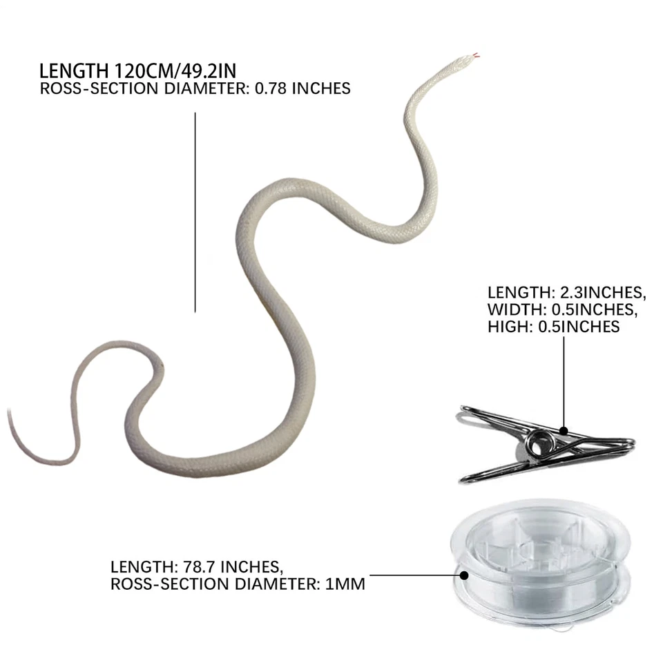 Accesorios de jardín de serpiente falsa de goma realista broma de Halloween juguetes de serpiente de miedo Foto 3 de 4