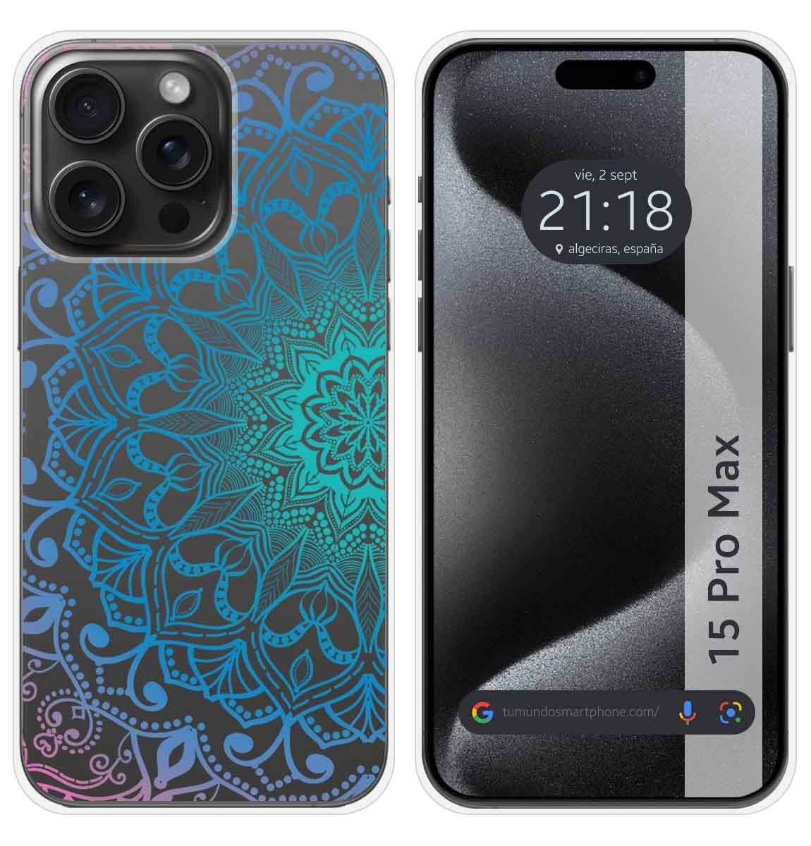 Hülle Silikon Transparent Kompatibel Mit IPHONE 15 Pro Max (6.7) Design Mandal