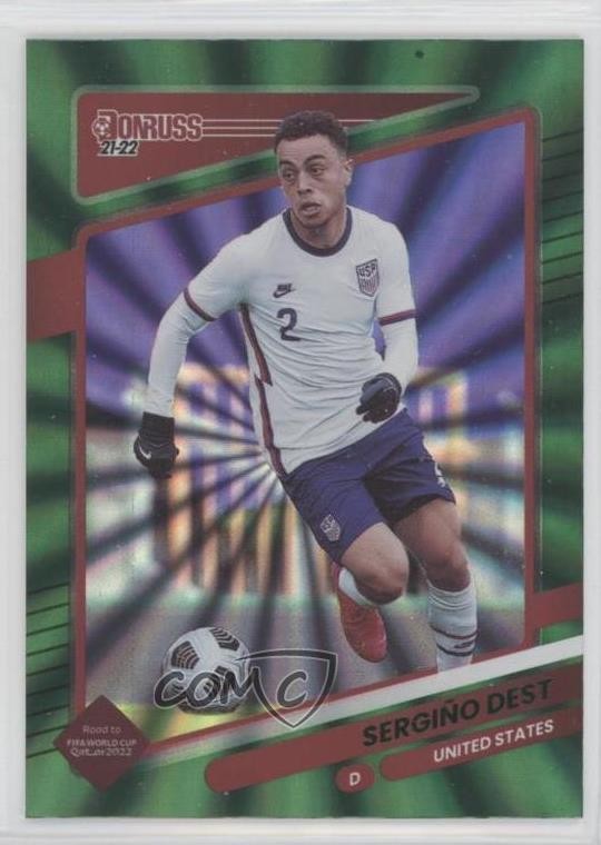 2021-22 Panini Donruss Road to Qatar Holo Green Laser Sergino Dest #162 13m8