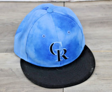 New Era Colorado Rockies Fitted Hat Cap Blue Black Size 7 MLB Baseball