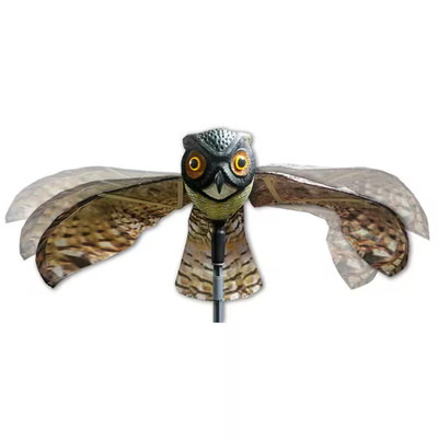 Prowler Owl with Flapping Wings Owl Decoy Scarecrow Bird Repellent Scare Pigeons