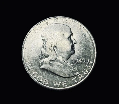 1949-S Franklin Half Dollar BU 90% Silver San Francisco Mint Better Date
