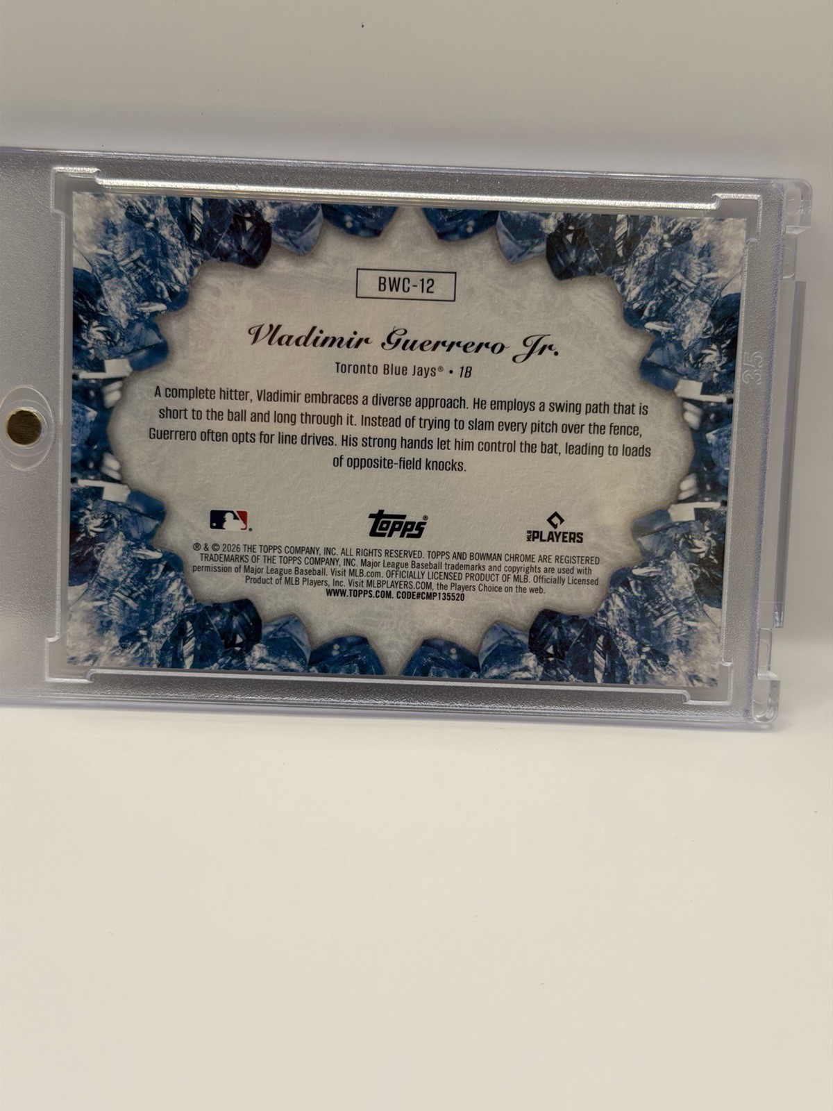 2026 Bowman Chrome Crystallized Vladimir Guerrero Jr. Blue Jays view 2