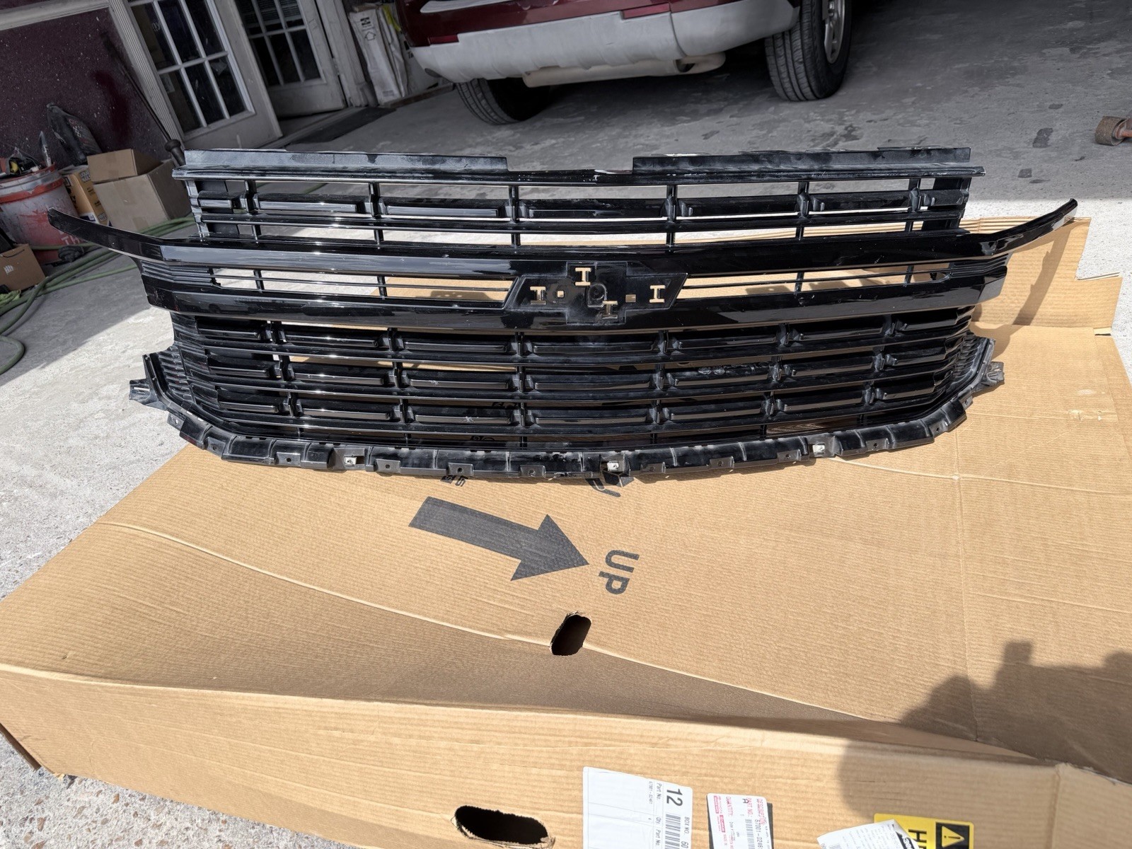 Fits 2021-2024 Chevrolet Tahoe Suburban HC Style Front Upper Grille Gloss Black