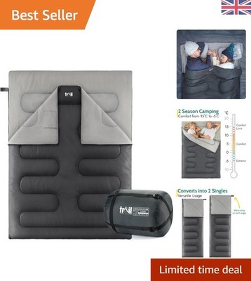 Luxus Doppelschlafsack für Paare - perfekt für 2 Jahreszeiten Outdoor Komfort