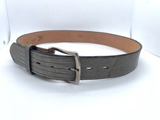TONY LAMA Vintage Lizard Skin Size 30 Leather Belt 1.5 Wide Silver Tone Gray