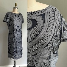 JS Collections Short Sleeve Mesh Cocktail Dress Size 12 Soutache Sheer Cocktail