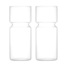 2x Vaso in Vetro Trasparente per Fiori in Giacinto, Contenitore per Terrario Fai