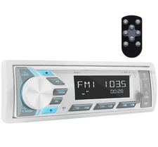 Marine Bluetooth Boat Car Multimedia Player AM FM MP3 USB Aux & Remote Single