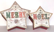 VINTAGE PUNCH STUDIO CGRITMS BOXES. SET OF 2. JUST BEAUTIFUL!!!  "MERRY & NOEL"