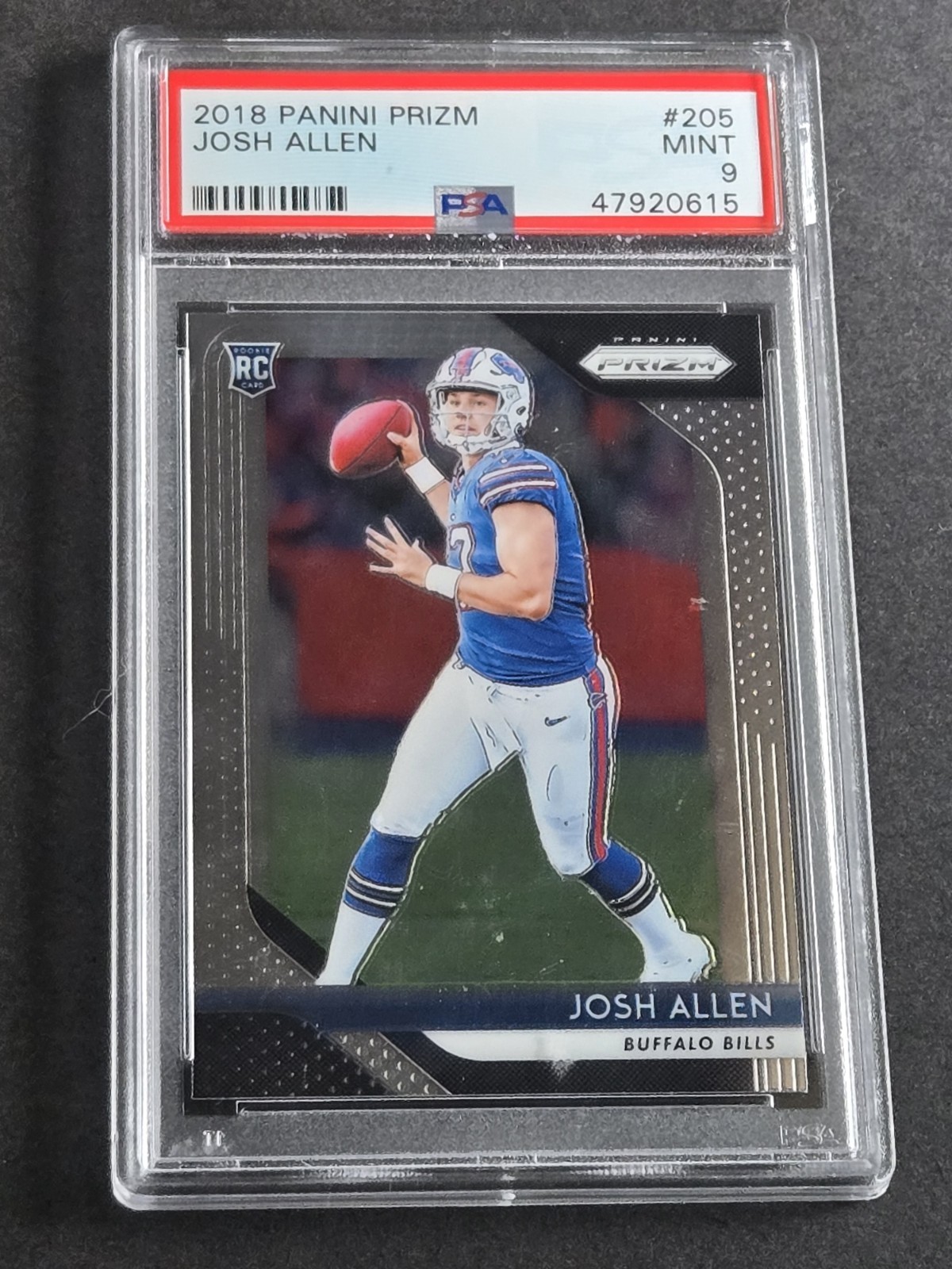 🔥 2018 PANINI PRIZM PSA 9 JOSH ALLEN RC #205 BILLS ROOKIE QB (OPTIC APPEAL) 🔥