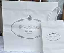 Prada Milano Papiertragetasche in Wei&szlig; &ndash; Shopping Bag mit Logo-Motiv , 2er Set