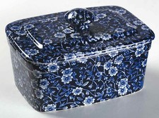 Staffordshire Calico Blue Butter Box 3786629