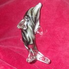 Crystal Glass Dolphin Figurine Paperweight Art Blown Gray Black Decorative 4.25" — photo 3