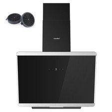 COMFEE 60cm Angled Cooker Hood Black Glass Kitchen Extractor Hood A energy