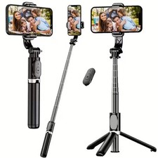 40-Inch Extendable Floor Stand Selfie Stick Tripod with Wireless Bluetooth Remot