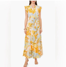 Vince Camuto NWT Coastal Hues Ruffle Tiered Maxi Dress M