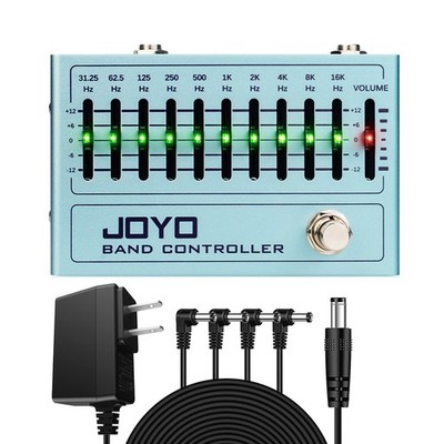 JOYO 10-Band EQ Graphic Guitar Equalizer Pedal ±12dB with DC 9V Power Supply