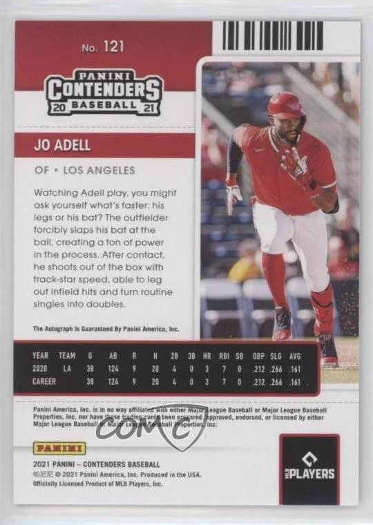 2021 Panini Contenders Cracked Ice Ticket /23 Jo Adell #121 Rookie Auto RC - Image 2 of 2