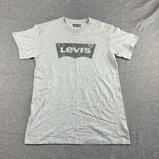 Levi's Shirt Mens S Grey Logo Casual Short Sleeve T-Shirt Tee Summer Beach